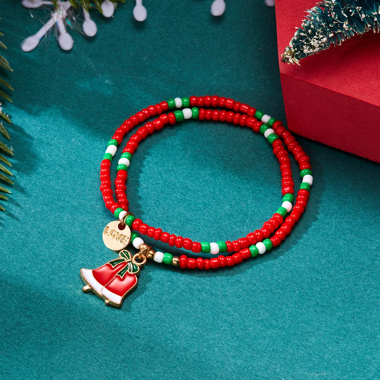 Creative Christmas Holiday Santa Claus Beads Bracelets