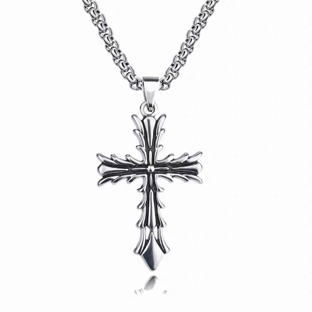 Colliers à pendentif croix Hip Hop pour femmes, hommes et rétro High Street