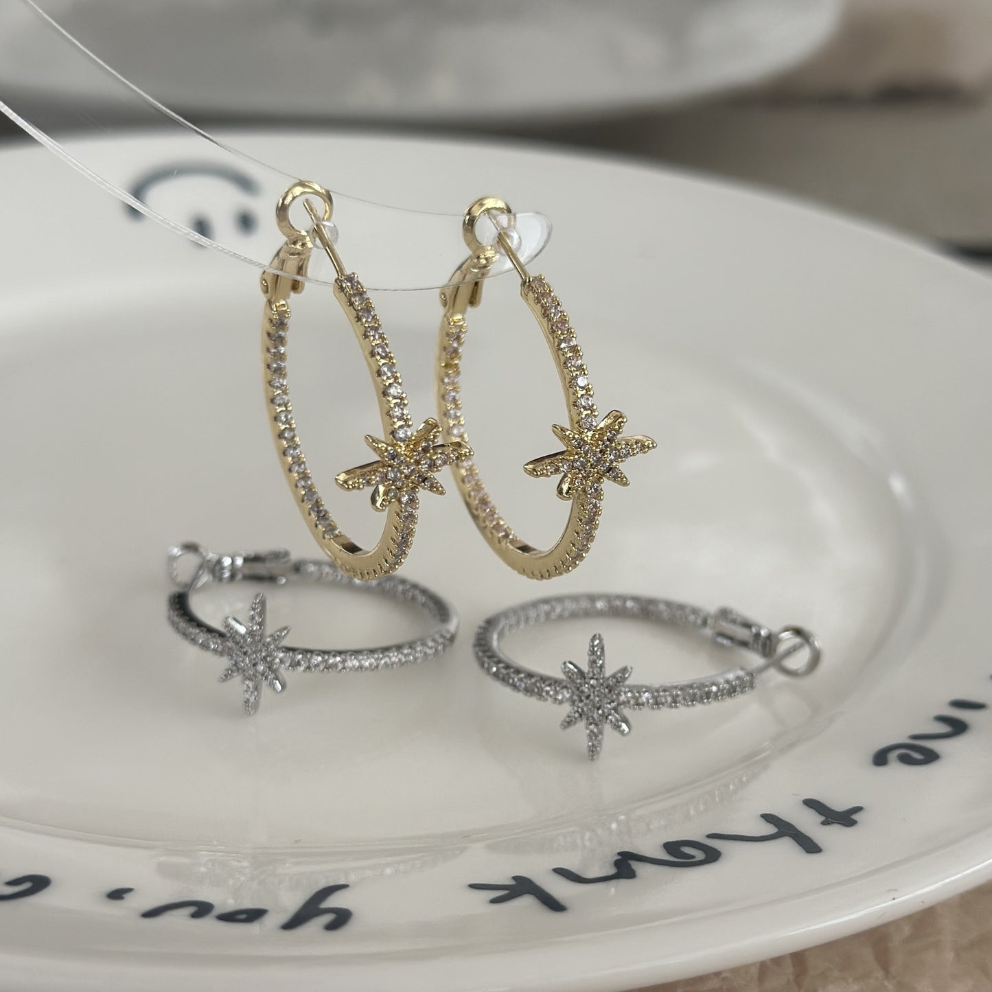 Women's Micro Inlaid Zircon Eight Awn Star For Design High-grade Elegant Earrings