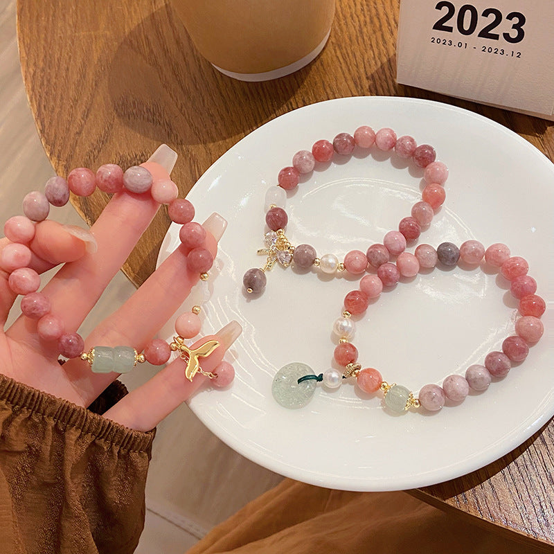 Fresh Pastoral Style Sunstone Design Peace Buckle Bracelets