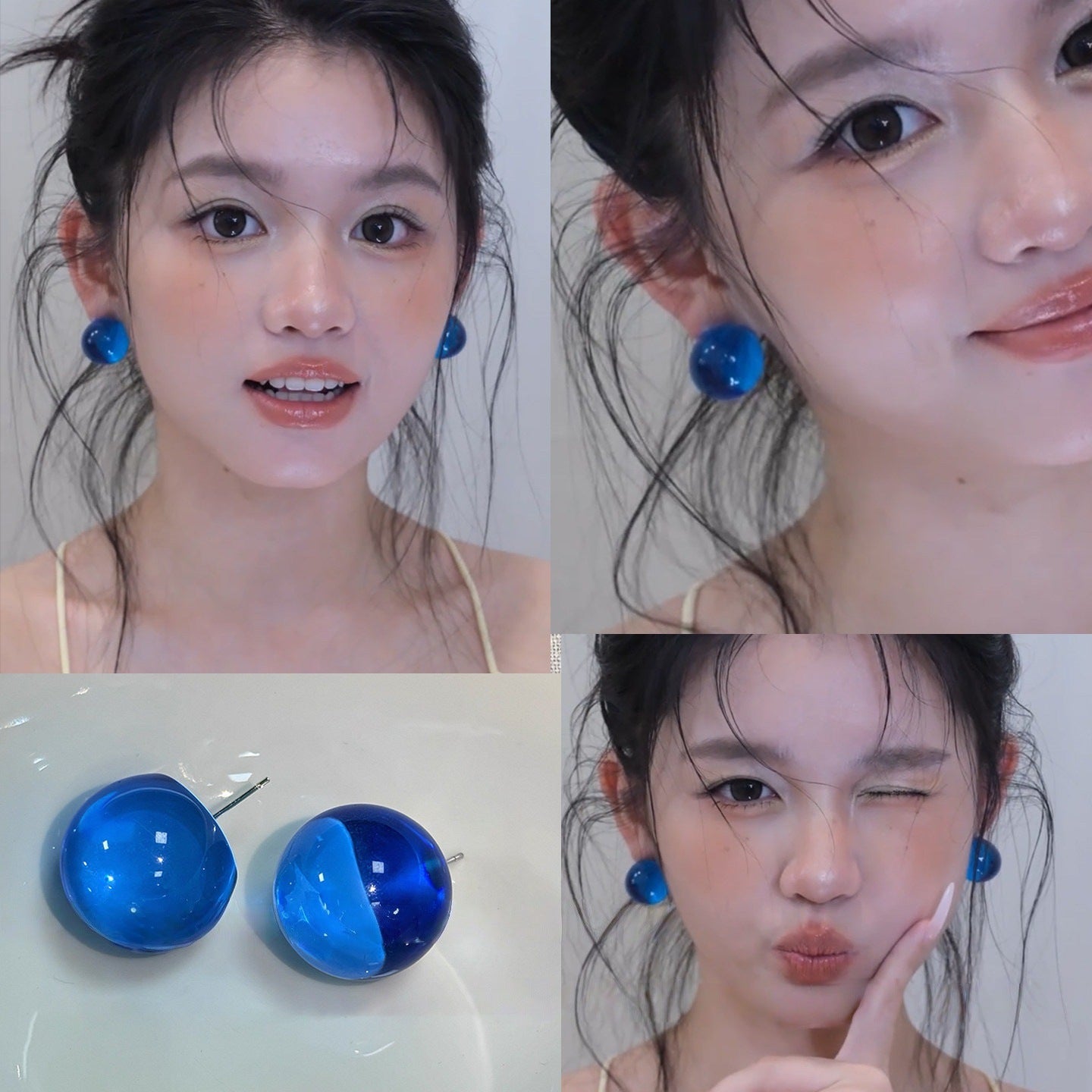 Small Size Round Beads Special Interest Simple Ear Clip