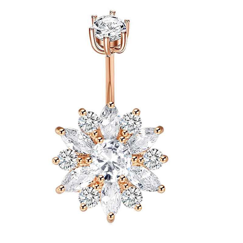 Zircon Navel Human Body Piercing Piece Rings