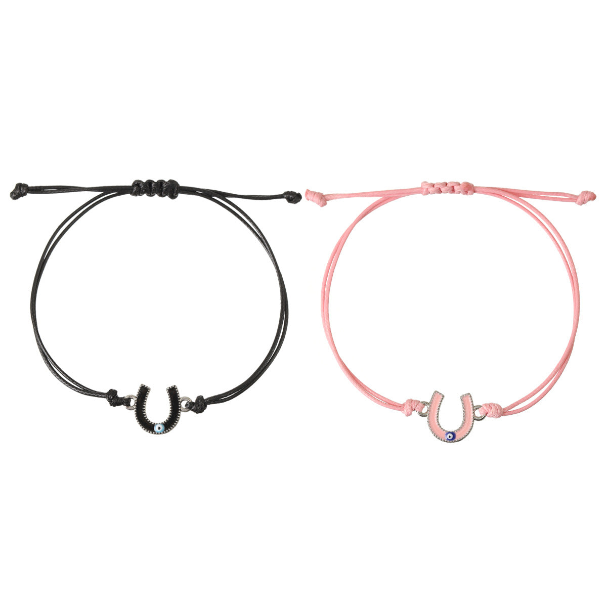 Women's & Men's & Rope Devil's Eye Horseshoe Couple Bracelets