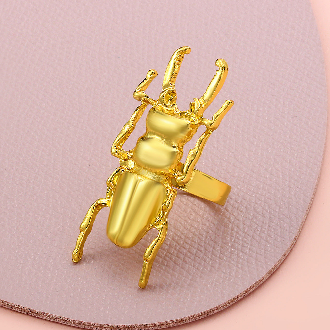 Beetle Personalized Cartoon Insect Index Finger Geometric Rings