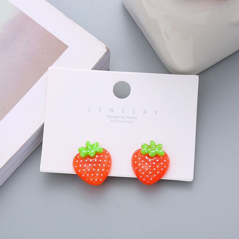 Children's Cute Vegetable Flower Korean Resin Ear Clip