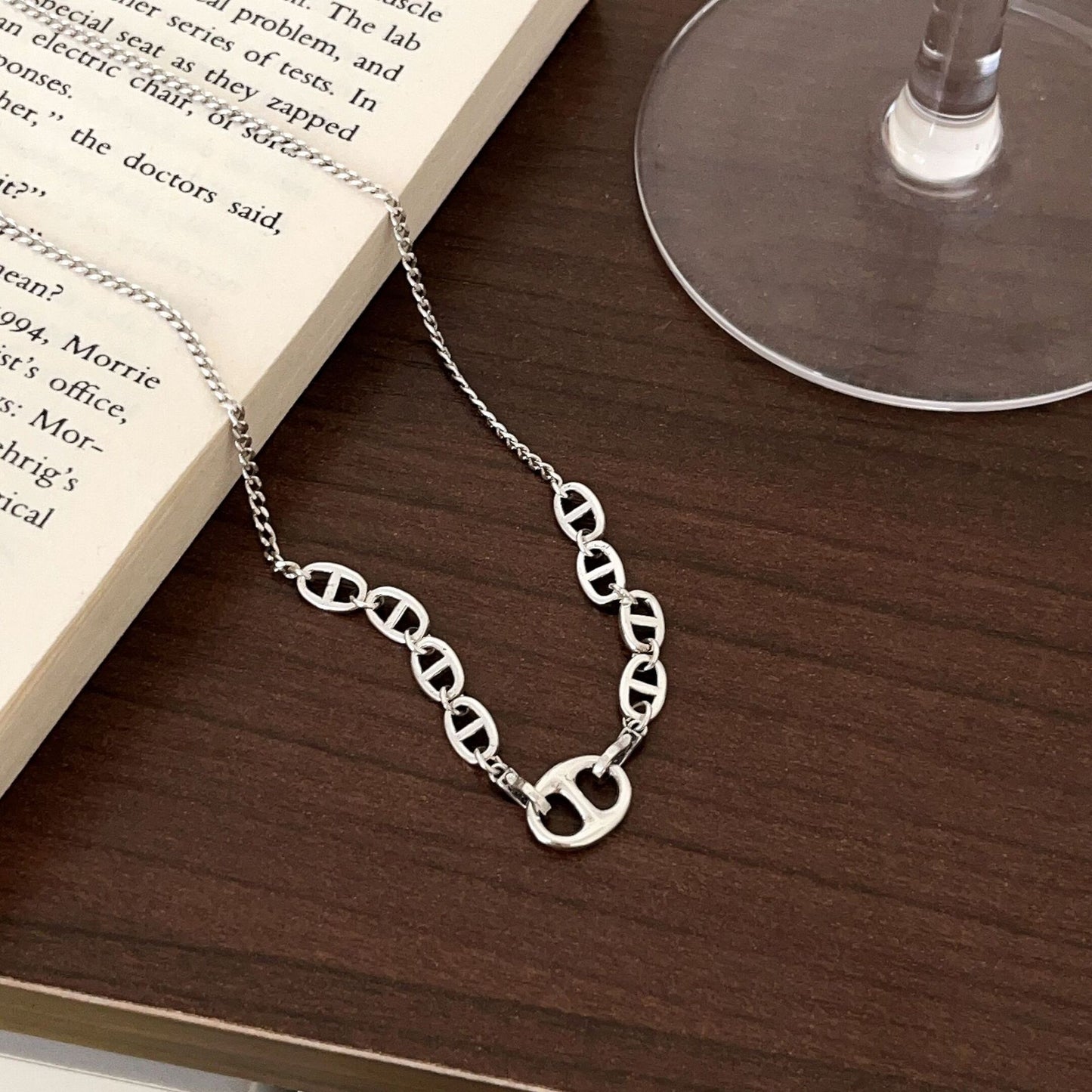 Women's Sier Sterling Pig Nose Niche Design Clavicle Necklaces