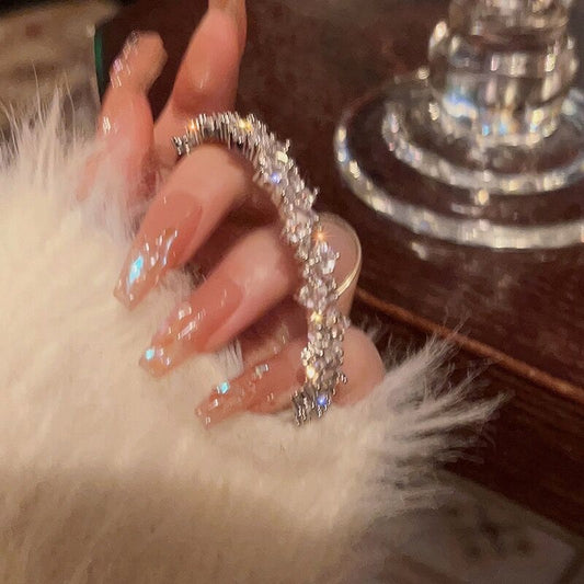 Women's High-grade Flash Zircon Simple Niche Exquisite Irregular Full Diamond Bracelet