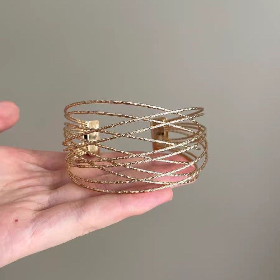 Women's Silk Open-ended Fashion Geometry Pattern Twin Bracelet