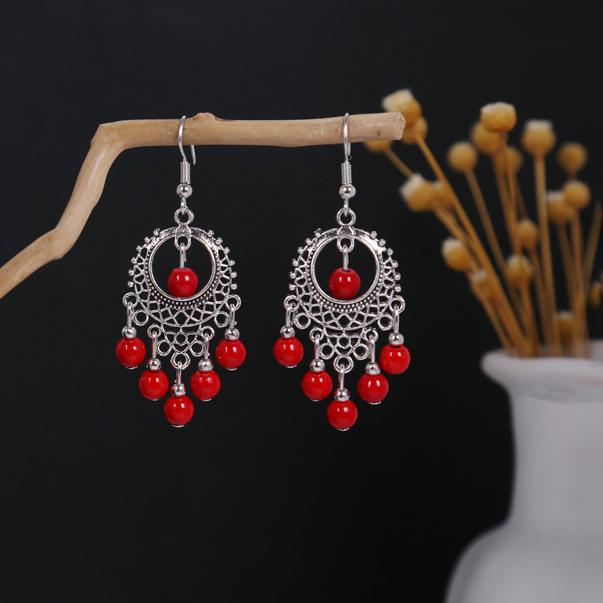 Bohemian Ethnic Style Ear Long Tassel Metal Fashion Earrings