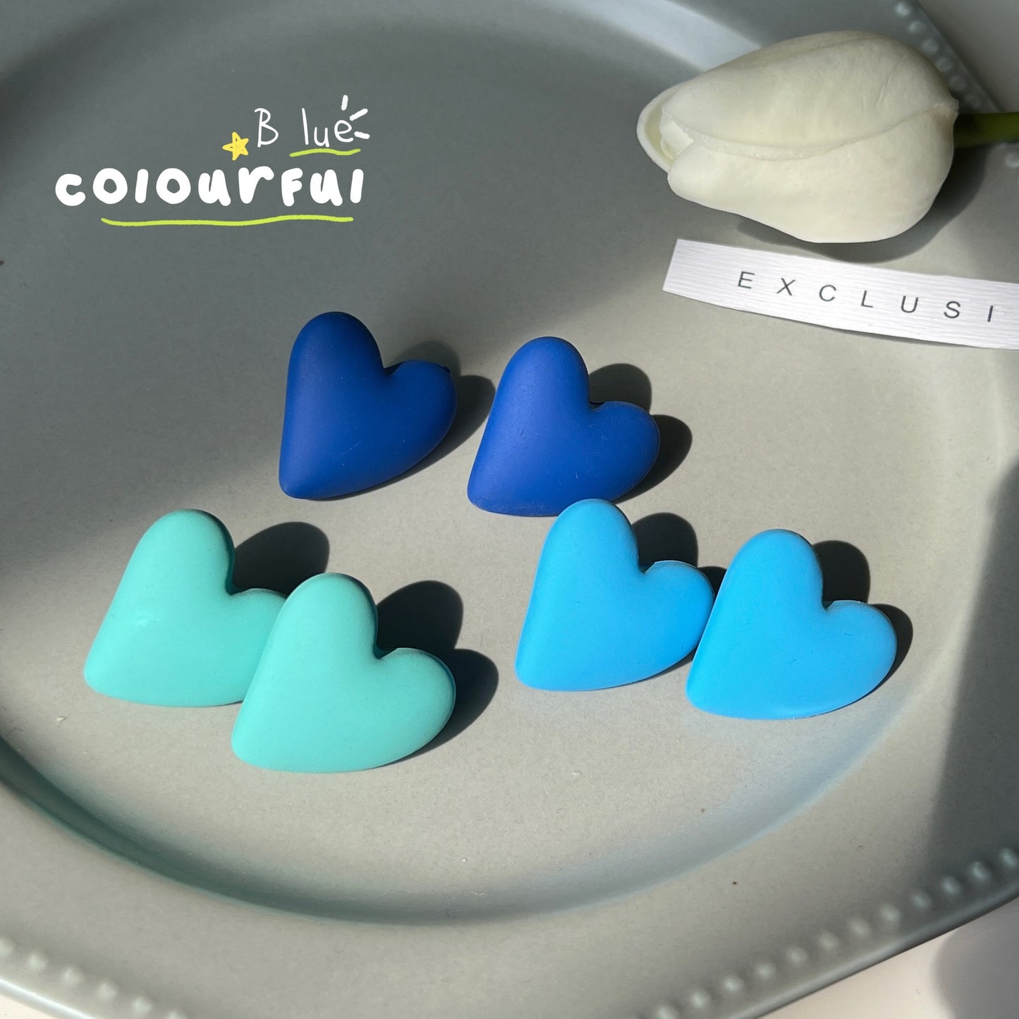 Ear Spray Paint Acrylic White Simple Stud Earrings