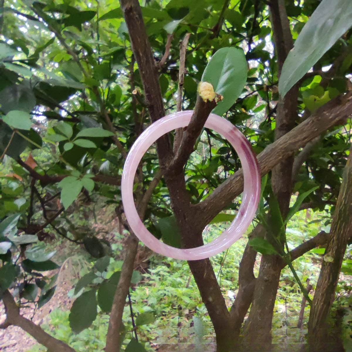 Transparent Glass Imitation Jade Jingle Round Bar Ancient Style Versatile Bracelet