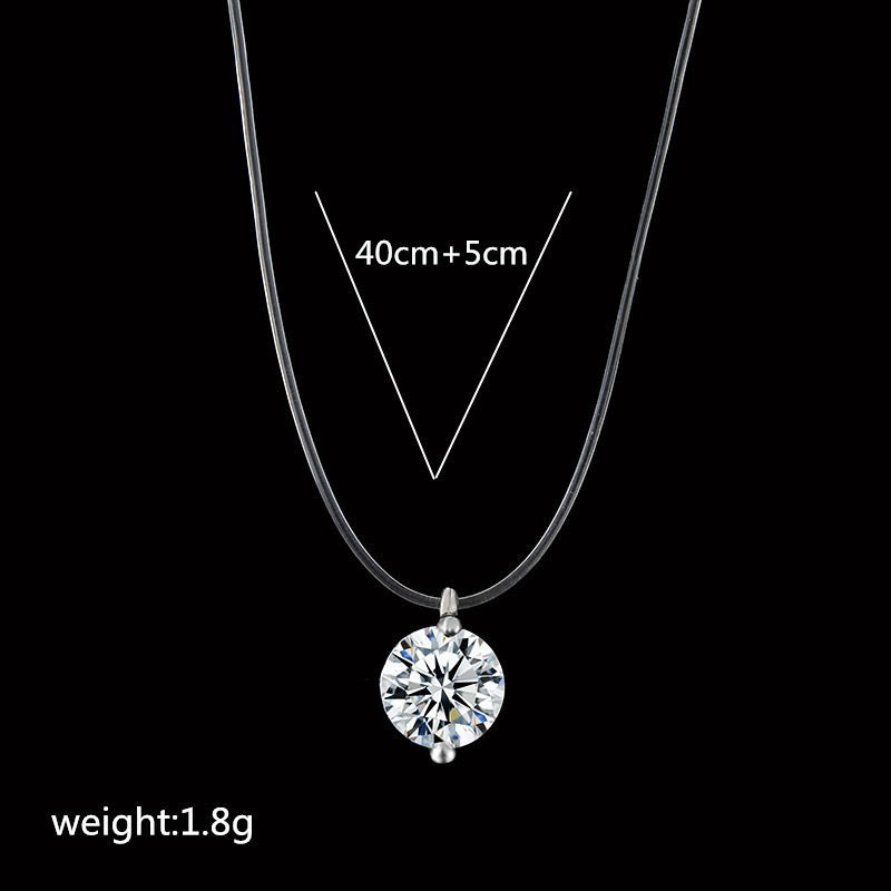 Fishline Invisible Zircon Mermaid Tears Clavicle Pendants