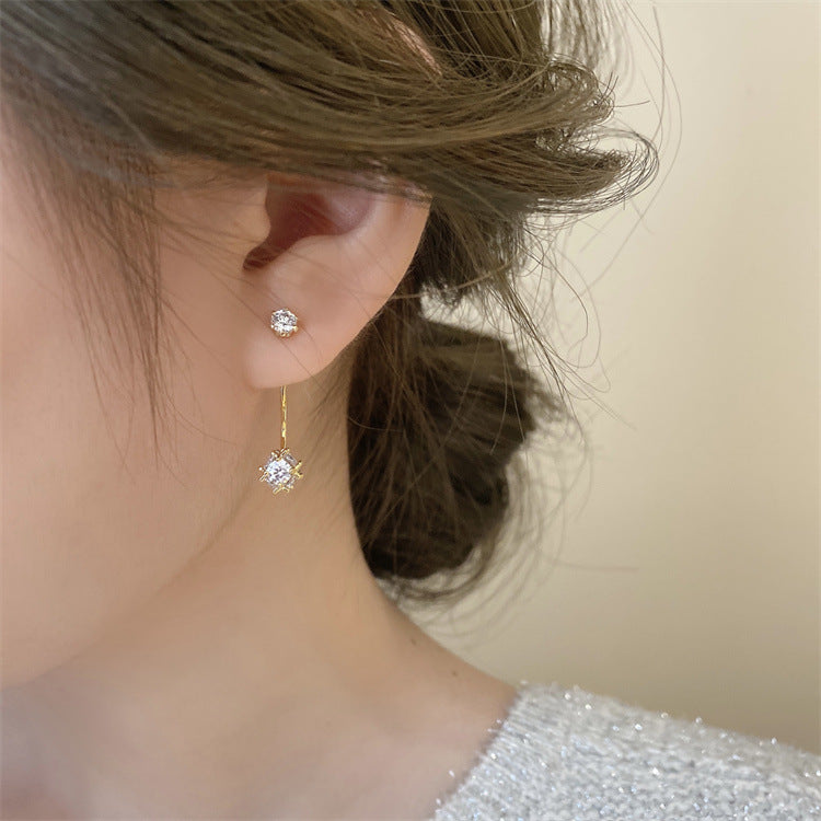 Women's Graceful And Petite Refined Zircon Ball Earrings