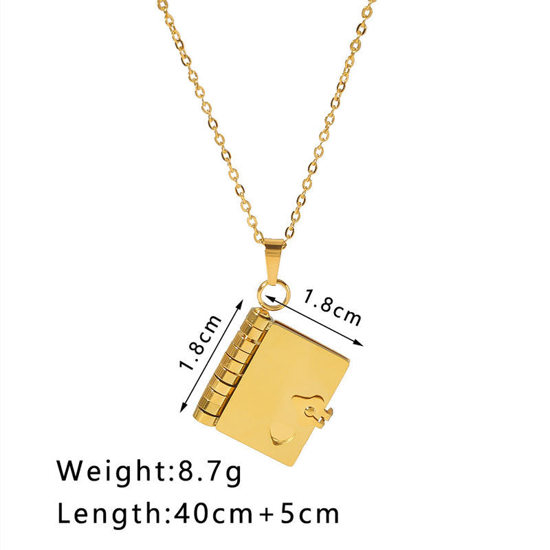 Colorfast Couple Book Personalized Love Open Close Sweater Necklaces