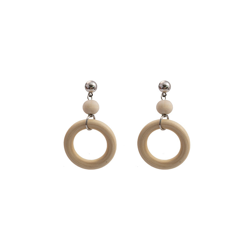 Simple Round Color Matching Eardrops Hollow Rings