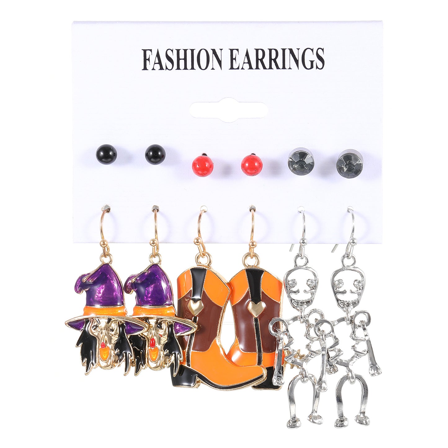 Women's Halloween Personality Horror Funny Pieces Suit Earrings