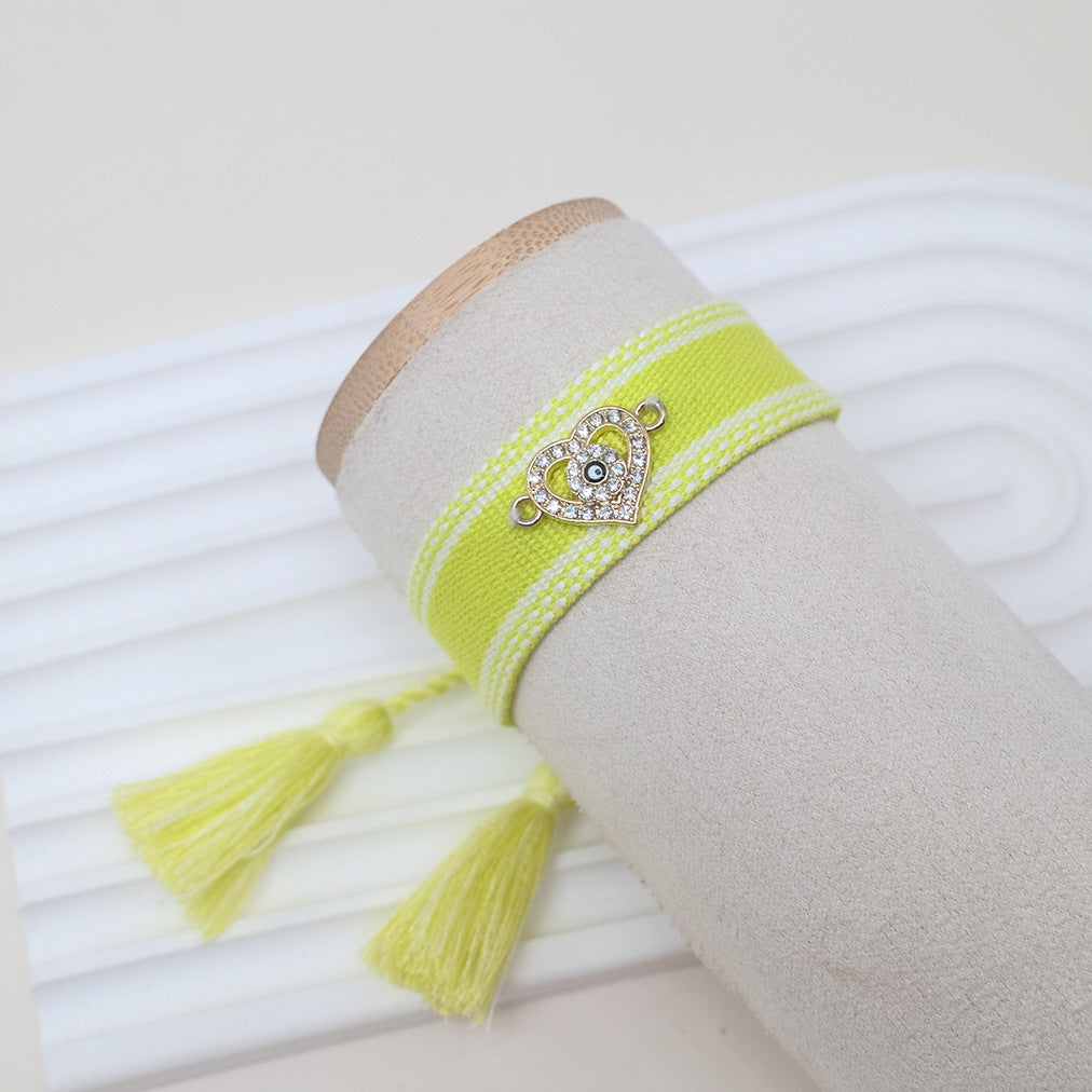 Ornament Hand-woven Wrist Strap Love Heart Bracelets