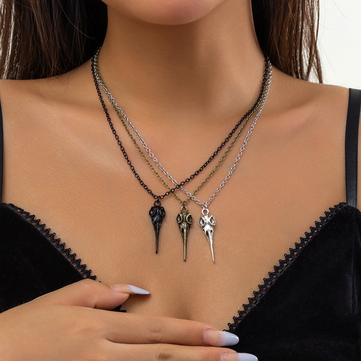 Punk Pointed Ghost Skull Niche Exaggerated Necklaces