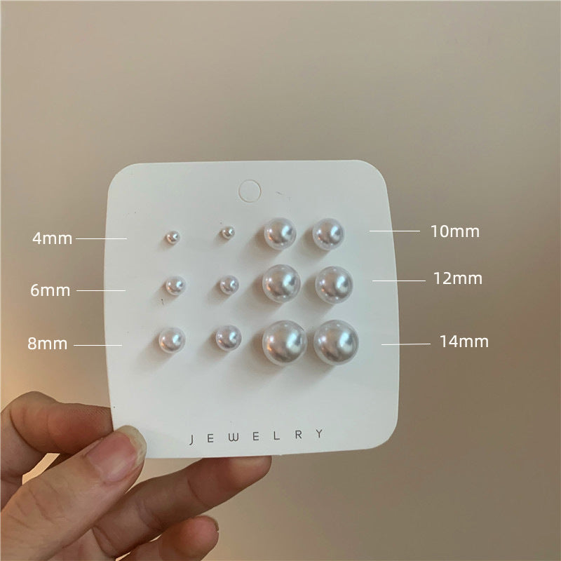 Gentle Perfect Circle Pearl Earings Mini Temperament Sier Needle Earrings