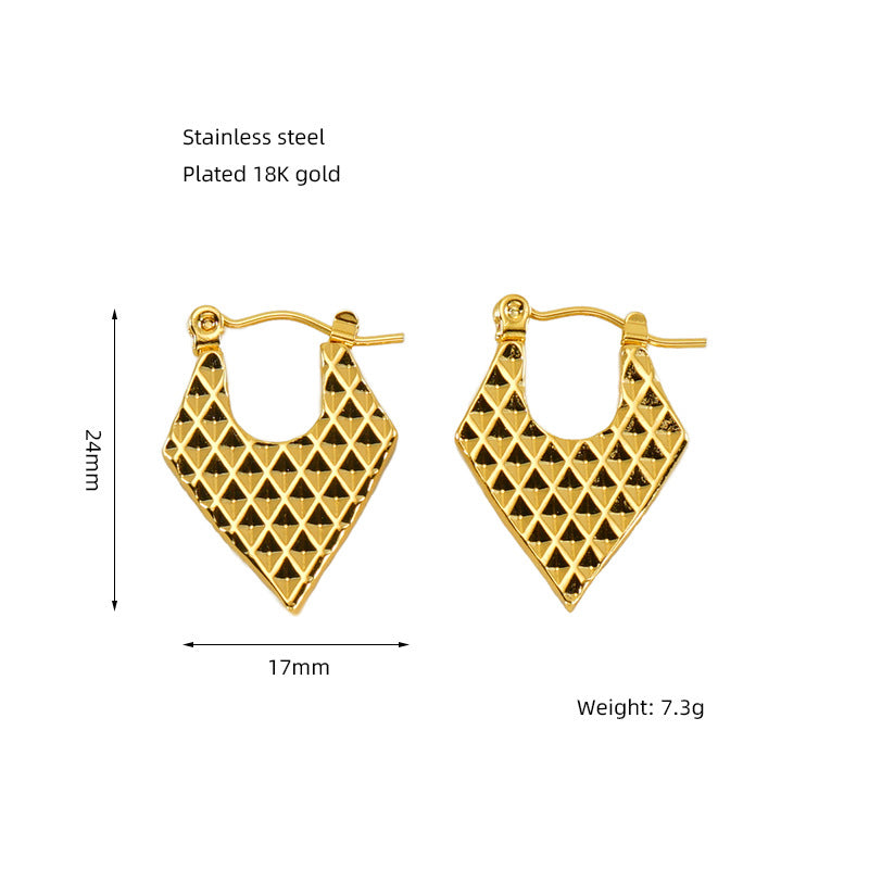 High-grade Stainless Steel Gold-plated Retro Design Earrings