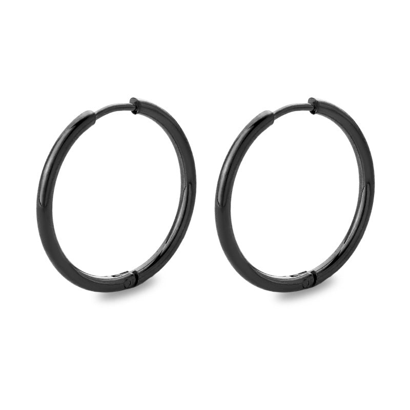 Titanium Steel Stainless Coil Trendy Arc Glossy Ear Buckle