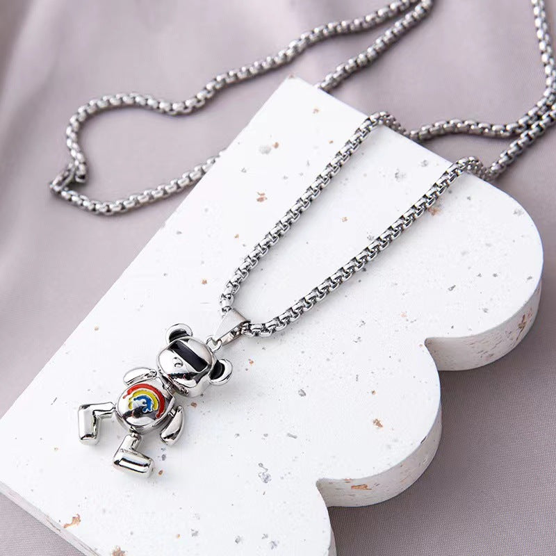 Bear Male And Female Personality Hip Hop Necklaces