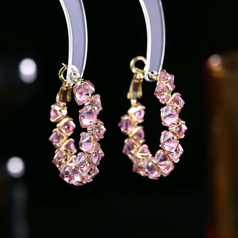 Ear Colored Circle Simple Fashion Diamond Rings