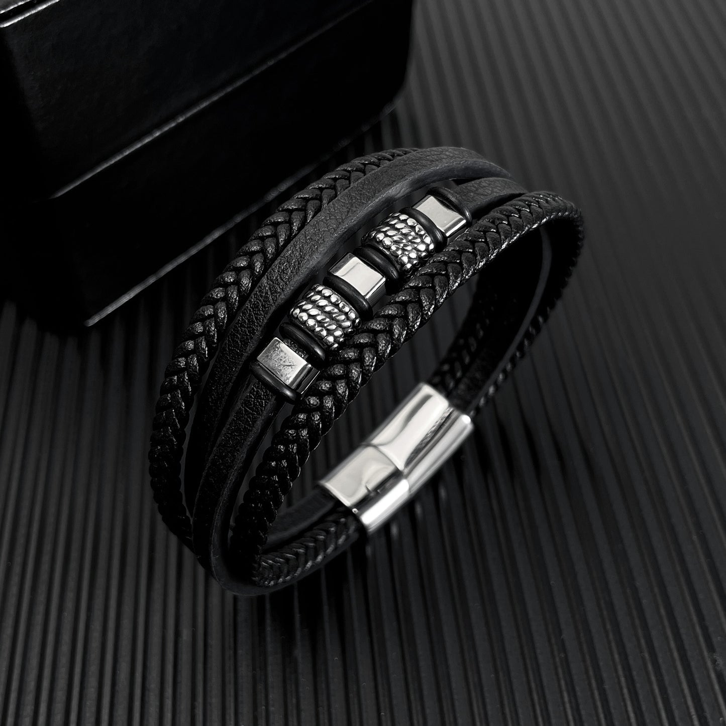 Men's Ornament Trendy Stainless Steel Magnetic Snap Personality Bracelets