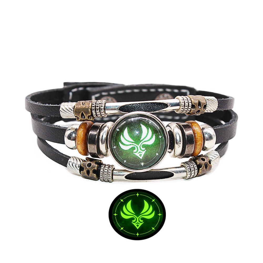 Women's & Men's & Original God Peripheral Time Stone Black Bracelets