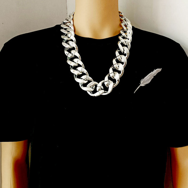 Men's Hip Hop Exaggerated Simulation Chain Plastic Gold Personalized Performance Funny Necklace