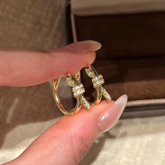 Women's Flash Woven Twisted Bends Hitches High-grade Rings