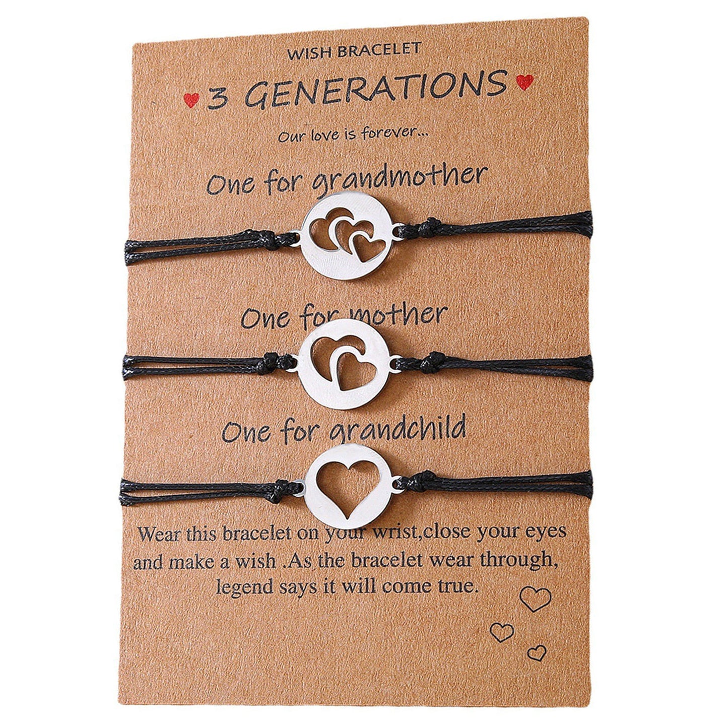 Générations Carte Mère Et Fille Bracelets Creux Créatifs