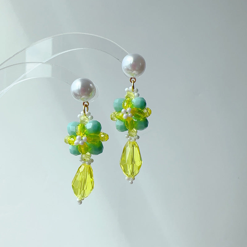 Boucles d'oreilles pendantes en forme de fleur, boucles d'oreilles d'ambiance lumineuse et belle