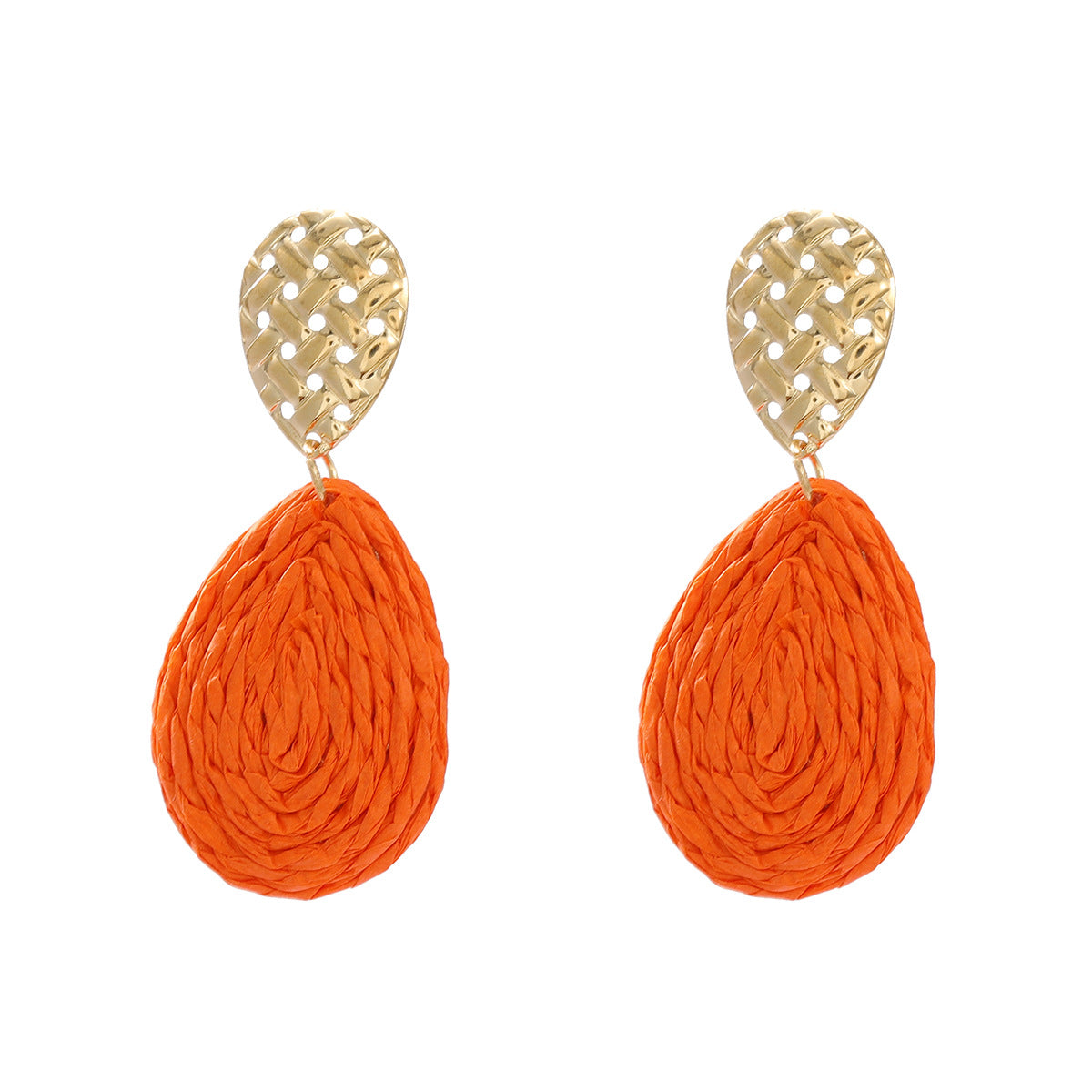 Casual Attractive Summer Raffia Exaggerated Drop-shaped Earrings