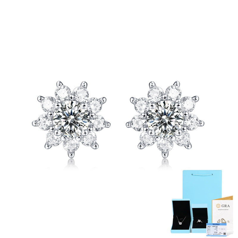 Moissanite Early Snow Fashion Trendy Sun Earrings