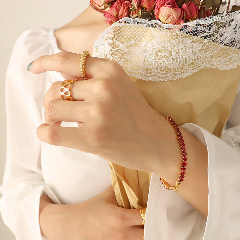 Lady Sense Elegant Graceful Solid Color Colorful Crystals Zircon Bracelets