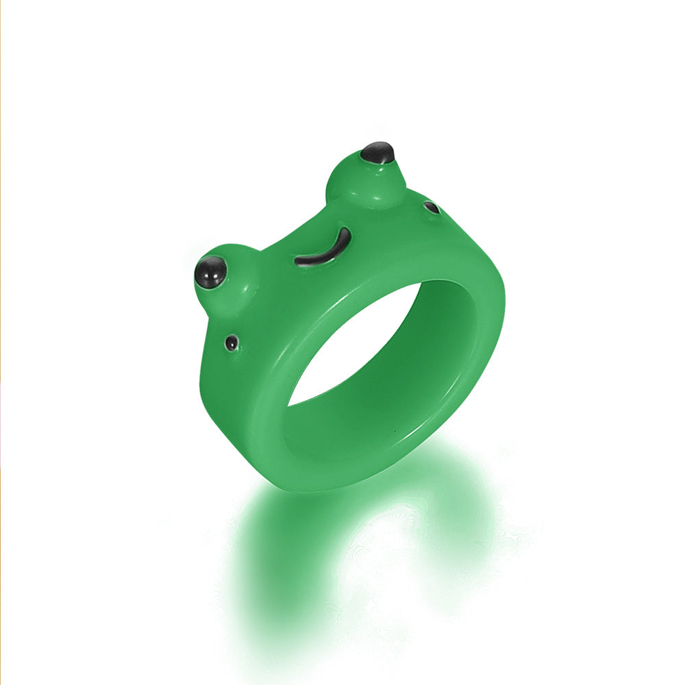 Cartoon Frog Fashion Cute Resin Index Rings