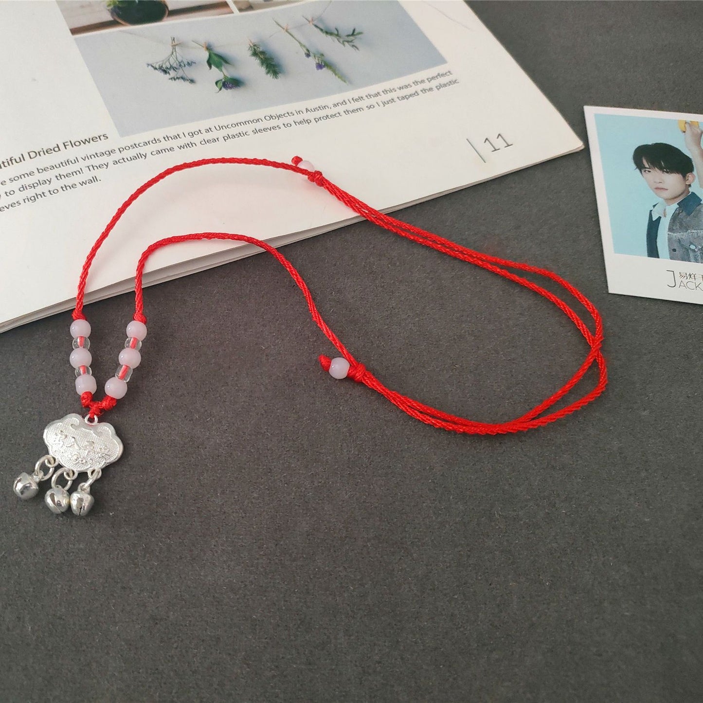 Years Old Red Rope Auspicious Rich Safe Birthday Gift Bell Necklace