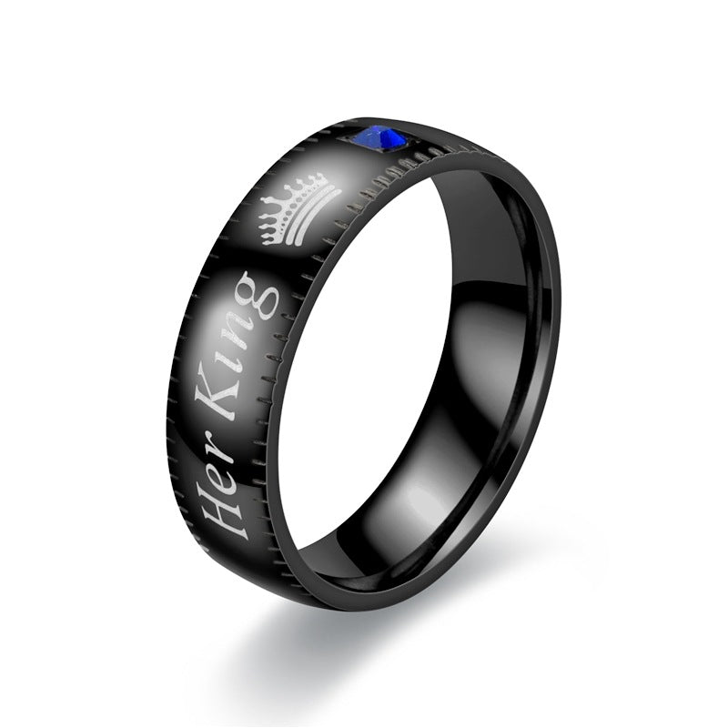 Temperament Wild Titanium Steel Pair For Rings