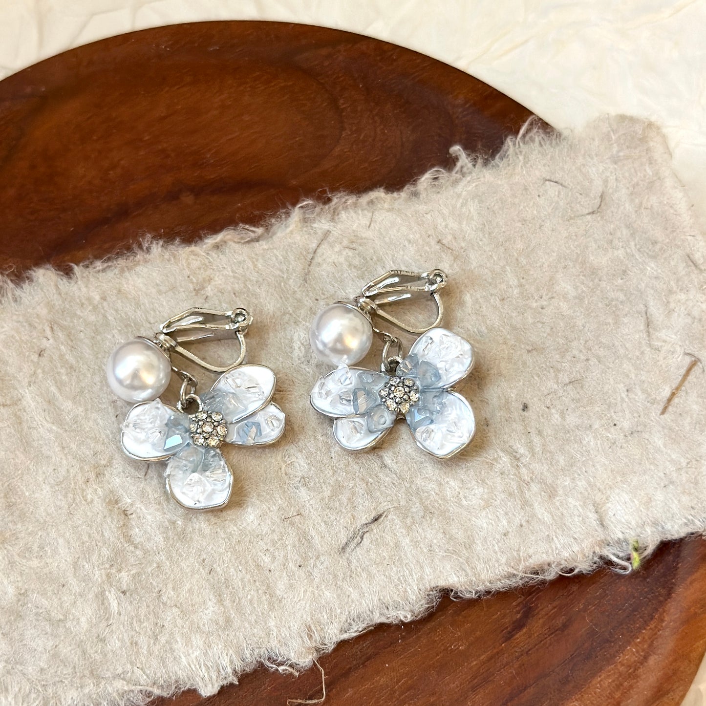 Zircon Flower Pearl Light Luxury Minority Design Without Pierced Ear Clip