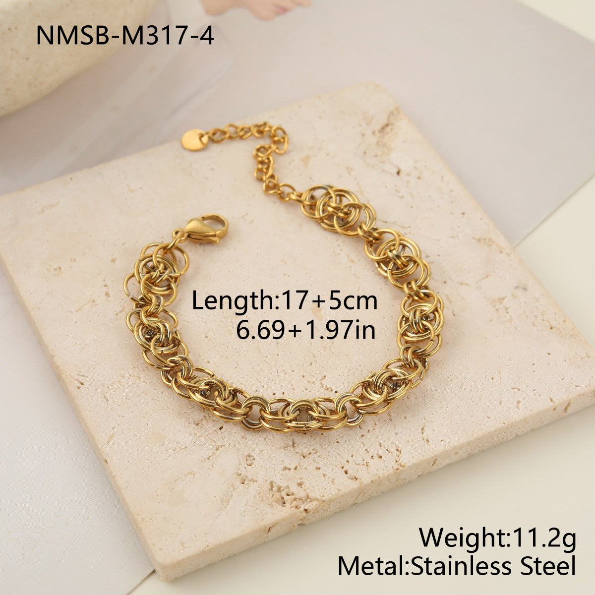 Stainless Steel Gold-plated Chain Series Female Advanced Jewelry Set