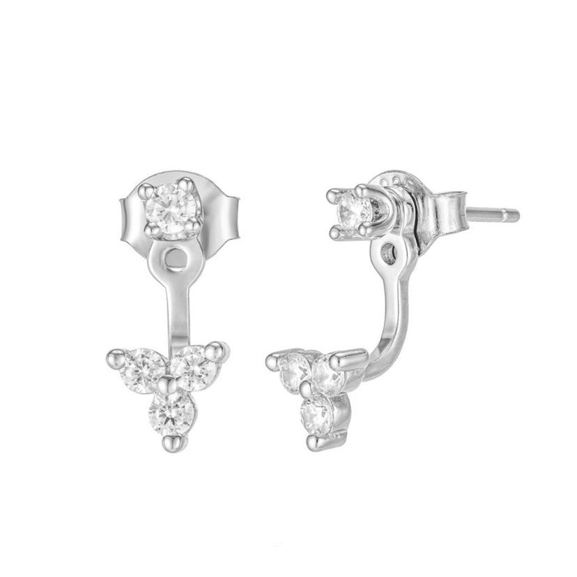 Women's Zircon Triangle Geometric Ear Hook Light Luxury Design Sense Stud Earrings