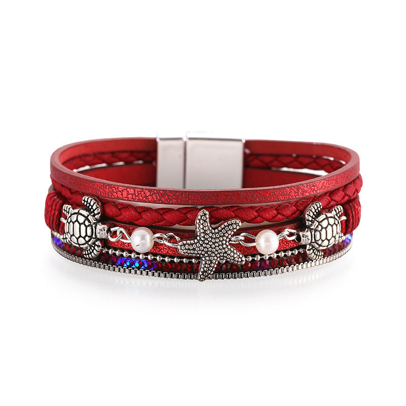 Style Small Starfish Design Turtle Decoration Bracelet
