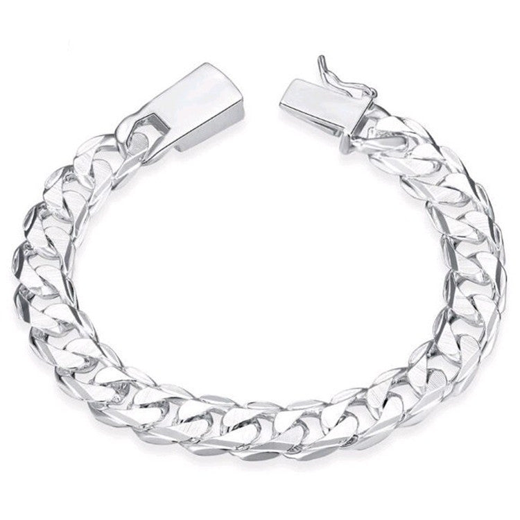 Bracelets latéraux de personnalité plaqués argent, bijoux à la mode pour hommes