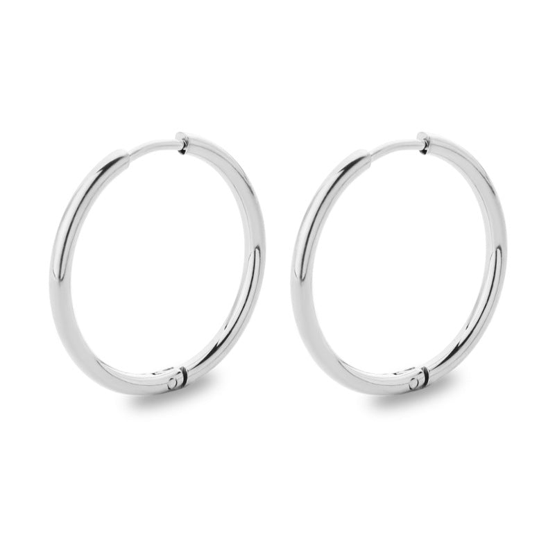 Titanium Steel Stainless Coil Trendy Arc Glossy Ear Buckle