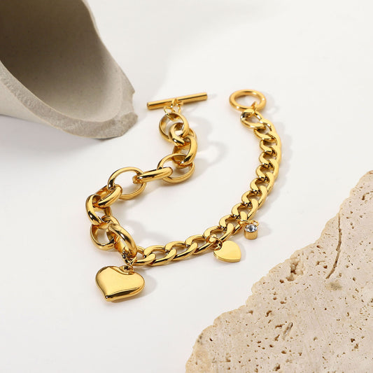 Oval Heart-shaped Small Round Zirconium Pendant Bracelets