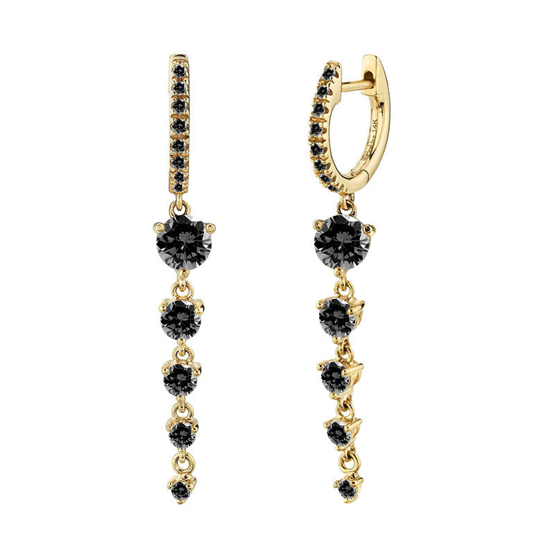 Women's Sier Needle Fashion Geometry Pattern Personalized Long Simple Tassel Round Earrings