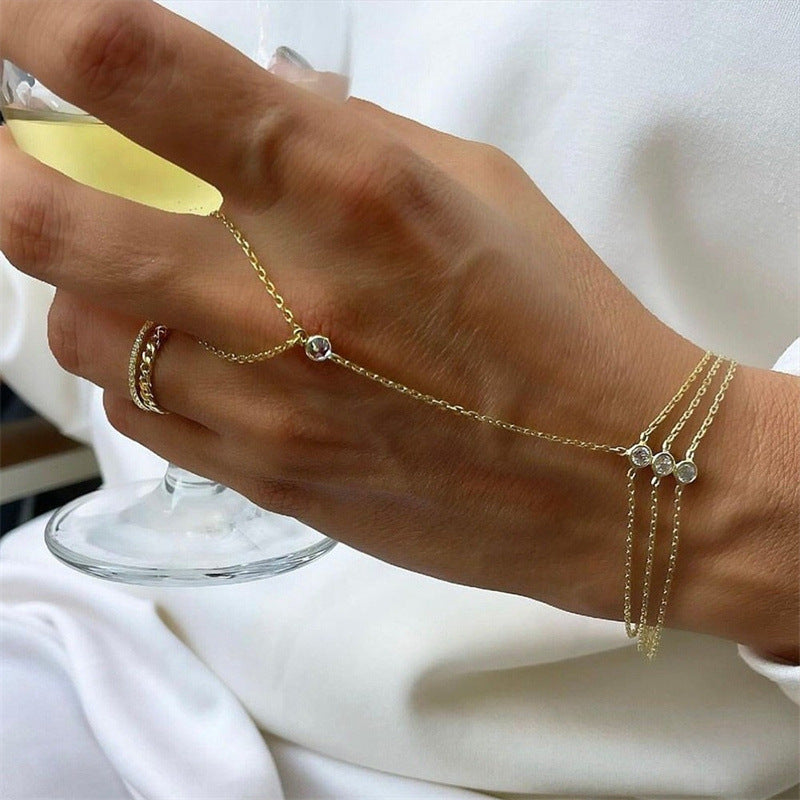 Women's Light Luxury Copper Chain Finger Graceful Personality High-grade Bracelet