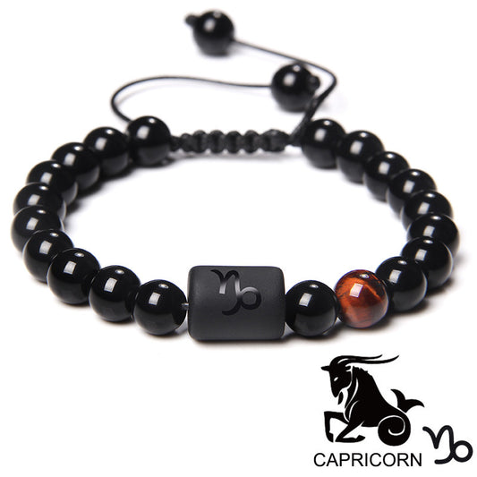 Men's Natural Red Agate Beads Twee Constellation Bracelets