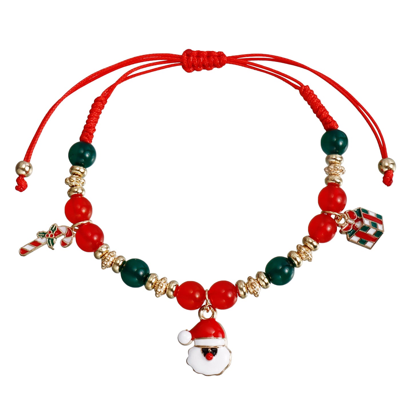 Christmas Ornament Hand-woven Beads Set Snowman Elk Bracelets